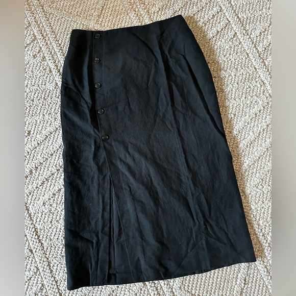 Madewell Linen Cotton Blend Wrap Midi Skirt - Picture 9 of 11